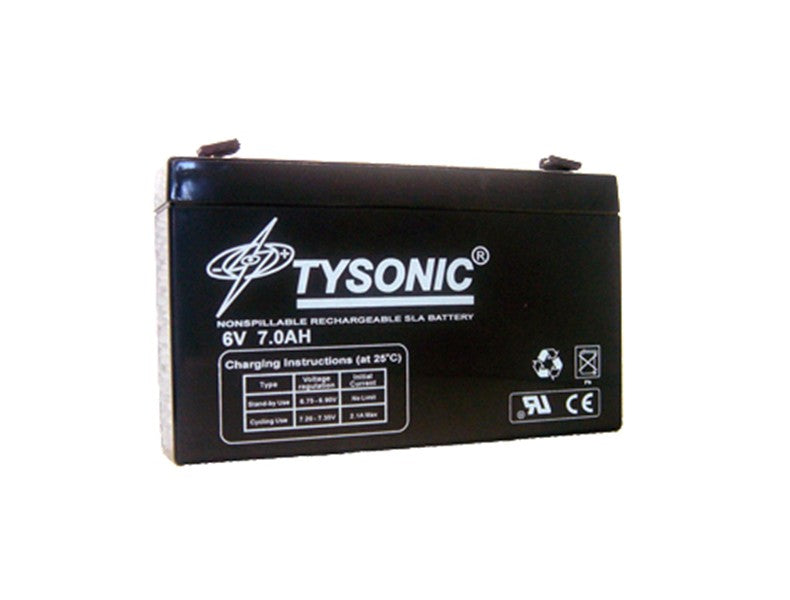 Tysonic TY-6-7 6V 7AH Sealed Lead Acid Battery