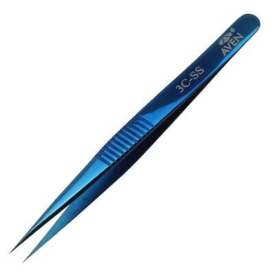 Aven 18853 Blu-Tek Tweezers With Straight Pointed Tips Style 3C-SS