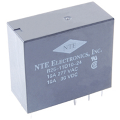 NTE Electronics R25-11D10-48 RELAY-DPDT 10AMP 48VDC PC BOARD MOUNT EPOXY SEALED