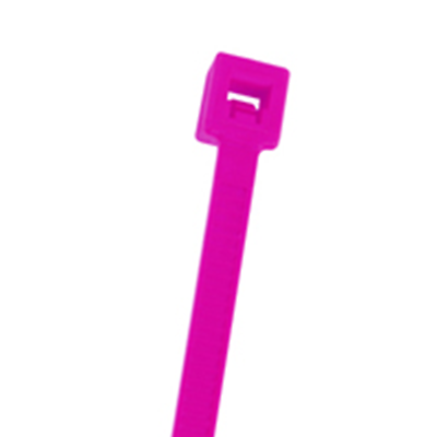NTE Electronics 04-145012 CABLE TIE 50 LB. STD 14.5" FLUORESCENT PINK 100/BAG