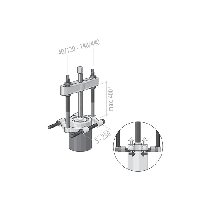 Gedore 8018280 Separator Puller 140-440 mm