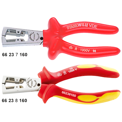 Stahlwille 66238160 6623 VDE Wire Stripping Pliers, 160mm