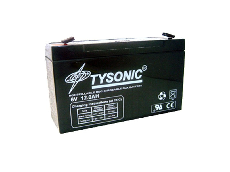 Tysonic TY-6-12 6V 12AH Sealed Lead Acid Battery