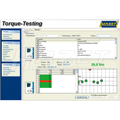 Hazet 7901E-D Torque Testing Software