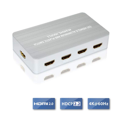 Bytecc 61074 HDMI Switch 2.0, 4K2K 60HZ, HDCP 2.2, 3x1 or 5x1