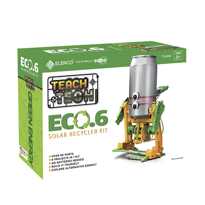 Elenco TTG-616 Teach Tech Eco-Powered 6-in-1 Solar Recycler Robot Kit