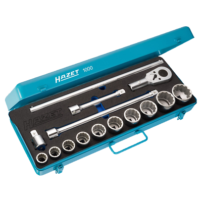 Hazet 1000Z 12-point Socket Set, 3/4" Drive, 22 - 50mm, 15 pieces