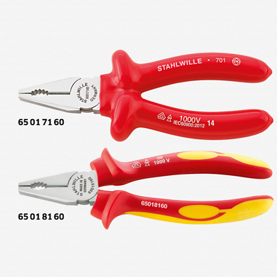 Stahlwille 65017160 6501 VDE Combination Pliers, 160mm, Dip-Coated