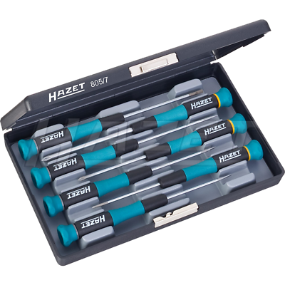 Hazet 805/7 Cross Recess PH0-PH1 Slot 0.3x1.5-.05x3 Electronic Screwdriver Set
