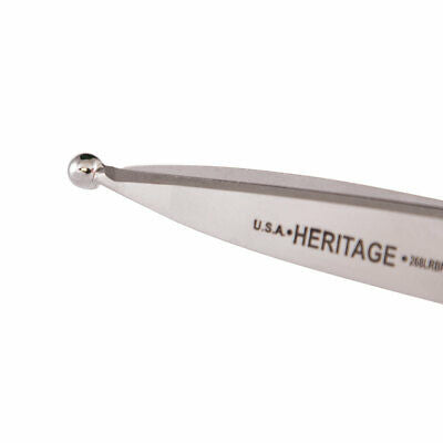 Heritage Cutlery 268LRBP 8'' Bent Stainless Trimmer w/ Large Ring / Ball Tip