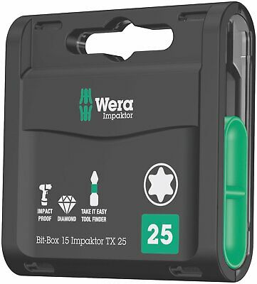 Wera 05057776001 Bit-Box 15 Impaktor TX30 x 25mm