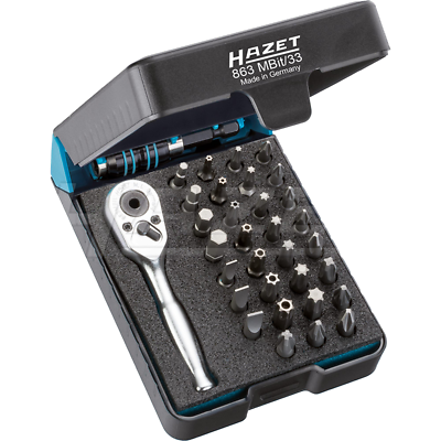 Hazet 863MBIT/33 TORX® 6.3mm (1/4") Hexagon/Cross Recess/Pozidriv/Slot Bit Set