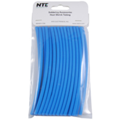NTE Electronics 47-20406-BL Heat Shrink 3/16 In Dia Thin Wall Blue 6 In Length