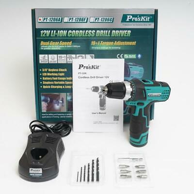 Pro'sKit PT-1206A 12V Li-Ion Cordless Drill Driver