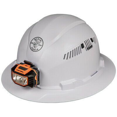 Klein Tools 60407 Hard Hat, Vented, Full Brim with Headlamp