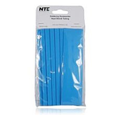 NTE Electronics 47-21006-BL Heat Shrink 1" Dia Thin Wall Blue 6" Length 7pcs 2:1