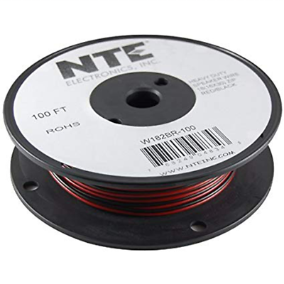 NTE Electronics W102BR-100 BONDED PARALLEL BLACK/RED WIRE 10 GAUGE 100' SPOOL
