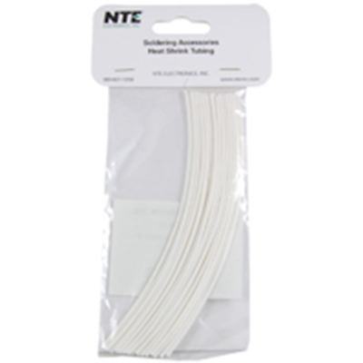 NTE Electronics 47-20306-W Heat Shrink 1/8 In Dia Thin Wall White 6 In Length