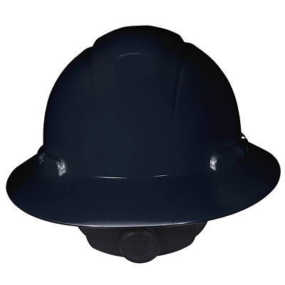 3M Full Brim Hard Hat H-812V, Black 4-Point Ratchet Suspension, Vented