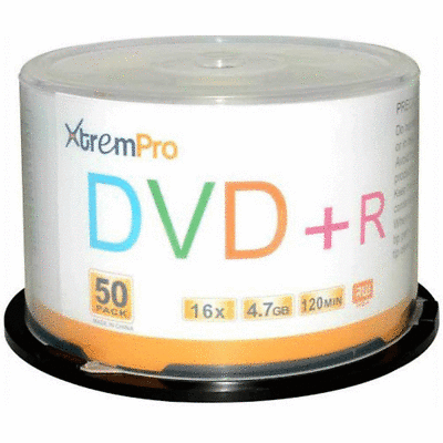 Bytecc XtremPro DVD+R 16X 4.7GB 120Min Recordable DVD 50 Pack 11026