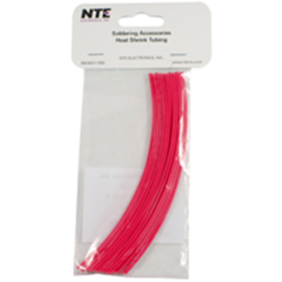 NTE Electronics 47-20306-R Heat Shrink 1/8 In Dia Thin Wall Red 6 In Length