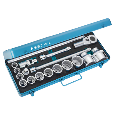 Hazet 1002Z Socket Set, 3/4" drive, 22 - 60mm, 18 pieces