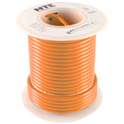 NTE Electronics WHS18-03-500 HOOW UP WIRE 300V 18 GAUGE ORANGE SOLID 500'