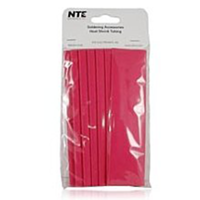 NTE Electronics 47-21006-R Heat Shrink 1" Dia Thin Wall Red 6" Length 7pcs 2:1