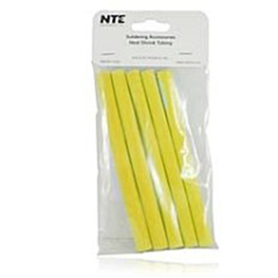 NTE Electronics 47-25306-Y Heat Shrink 3/8 " Dia W/adhesive YLW 6" Length 5pcs