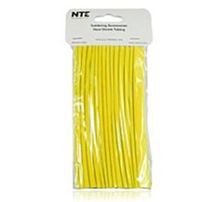 NTE Electronics 47-20706-Y Heat Shrink 3/8" Dia Thin Wall Yellow 6" Length 15pcs