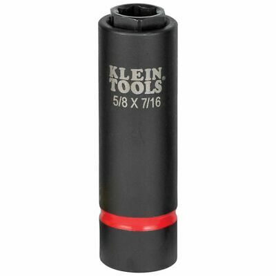 Klein Tools 66062 2-in-1 Deep Impact Socket, 6-Point 5/8" and 7/16" Hex Socket