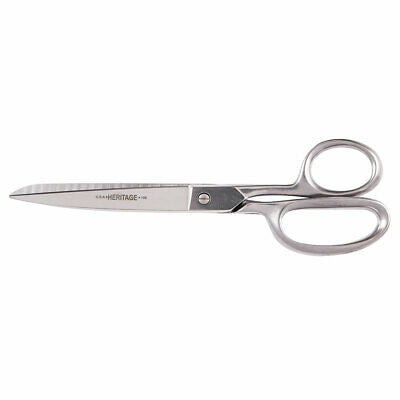 Heritage Cutlery 159C 9'' Straight Stainless Trimmer / Curved Blades