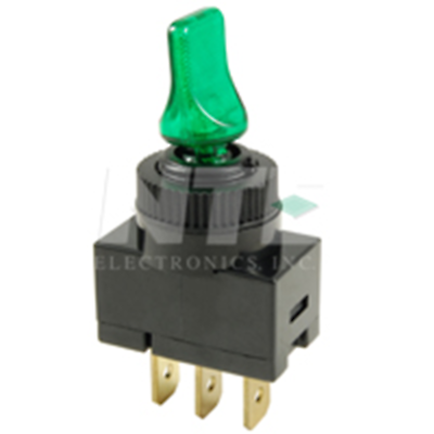 NTE Electronics 54-575-L SWITCH DUCK BILL TOGGLE SPST 20A 12VDC GREEN LED