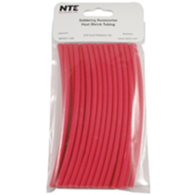 NTE Electronics 47-20406-R Heat Shrink 3/16 In Dia Thin Wall Red 6 In Length