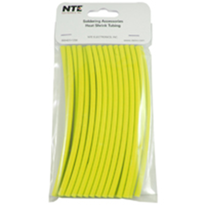 NTE Electronics 47-20406-Y Heat Shrink 3/16 In Dia Thin Wall Yellow 6 In Length