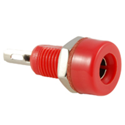 NTE Electronics 81-BS10R BANANA SOCKET RED 10 AMP NICKEL PLATED BRASS INSULATED