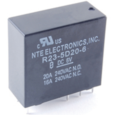 NTE Electronics R25-11A10-120 RELAY-DPDT 10AMP 12VAC PC BOARD MOUNT EPOXY SEALED