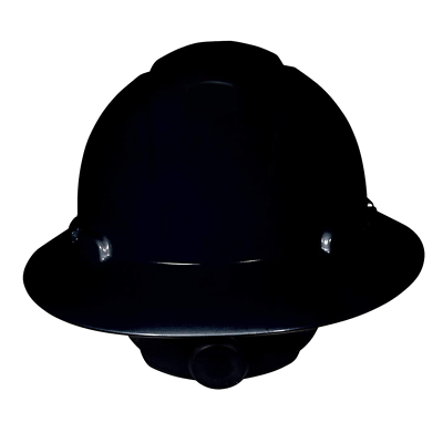 3M Full Brim Hard Hat H-812R, Black 4-Point Ratchet Suspension