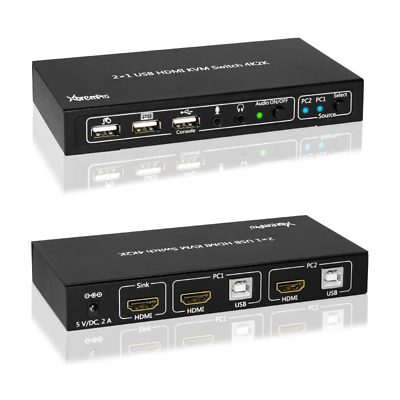 Bytecc 61076 2x1/4x1 KVM HDMI Port 1.4 & USB Type B w/ 2 Channels Switch
