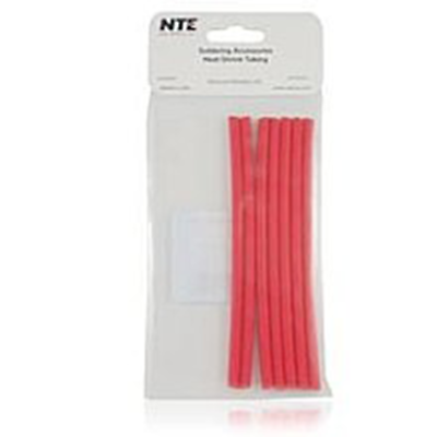 NTE Electronics 47-25106-R Heat Shrink 3/16" Dia W/adhesive Red 6" Length 7pcs