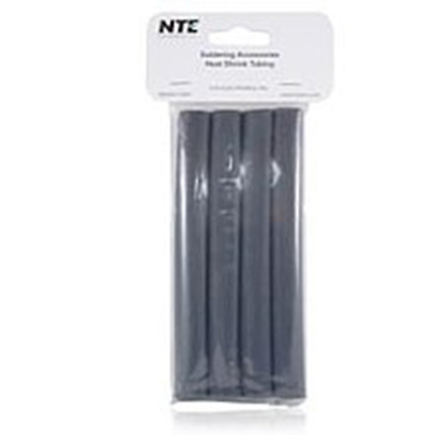 NTE Electronics 47-25406-BK Heat Shrink 1/2" Dia W/adhesive BLK 6" Length 4pcs