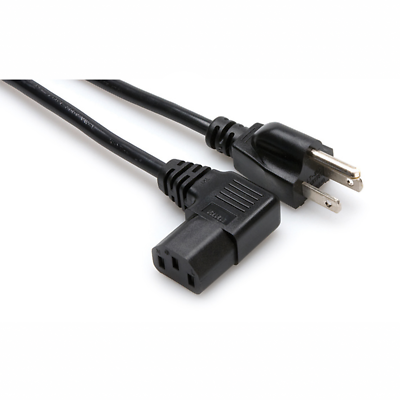 Hosa PWC-148R Grounded, 3-Wire Power Cable, Right Angle, 8 ft.