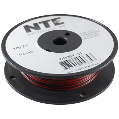 NTE Electronics  W122BR-100 WIRE-BONDED BLACK/RED WIRE 12 GAUGE 100' SPOOL