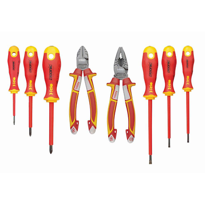 Felo 0715763853 XL Insulated Screwdriver and Pliers Set, 8 Pc.