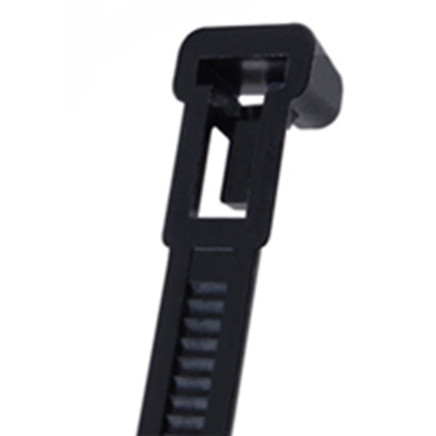 NTE Electronics 04-0850RL0 CABLE TIE 50 LB. RELEASABLE 7.8 IN" BLACK 100/BAG