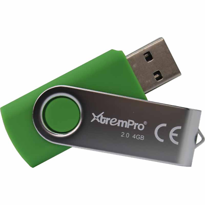Bytecc U204G01 4GB USB 2.0 Flash Drive Swivel Design - Green