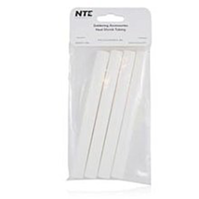 NTE Electronics 47-25406-W Heat Shrink 1/2" Dia W/adhesive WHT 6" Length 4pcs