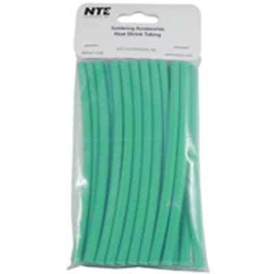 NTE Electronics 47-20506-G Heat Shrink 1/4 In Dia Thin Wall Green 6 In Length