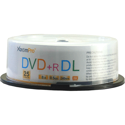 Bytecc XtremPro DVD+R DL 8X 8.5GB 240min Recordable DVD 25 Pack 11047