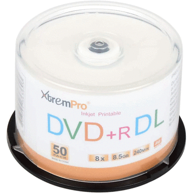 XtremPro DVD+R DL 8X 8.5GB 240min Recordable Double Layer DVD 50 Pack 11127